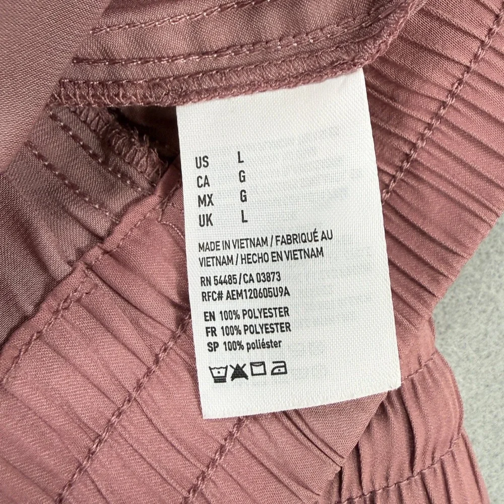 American Eagle Outfitters Pants Womens Large Pink Satin Stripe Lightweight Relax
